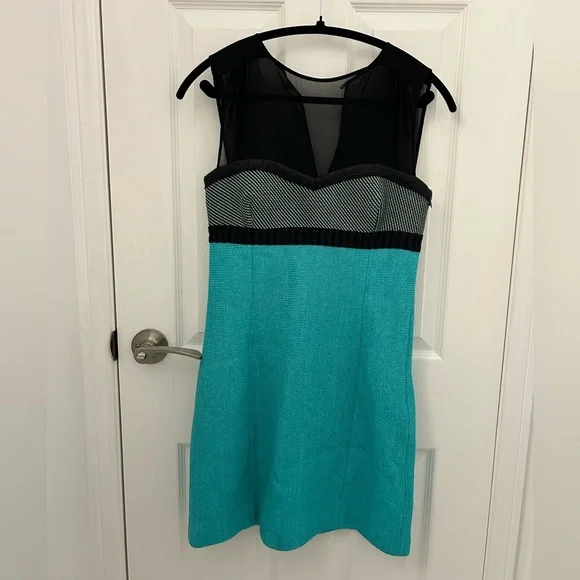 Missoni Teal and Black Dress with Black Illusion Neckline, Sz S - Picture 4 of 8